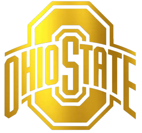 Ohio State Buckeyes GOLD CHROME MIRROR Team Logo Premium DieCut Vinyl Decal PICK SIZE