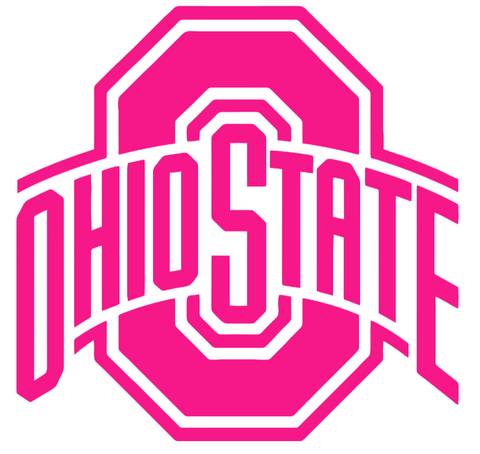 Ohio State Buckeyes HOT PINK Team Logo Premium DieCut Vinyl Decal PICK SIZE