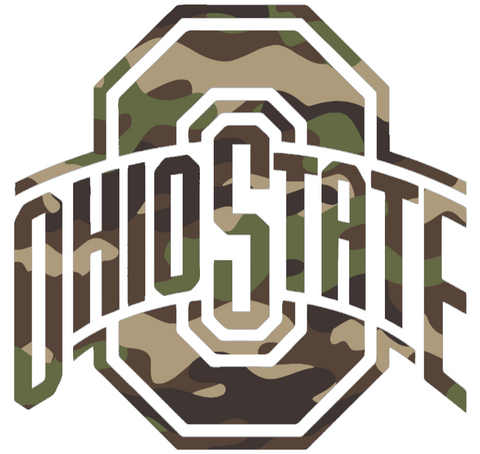 Ohio State Buckeyes Woodland Camo Camouflage Team Logo Premium DieCut Vinyl Decal PICK SIZE