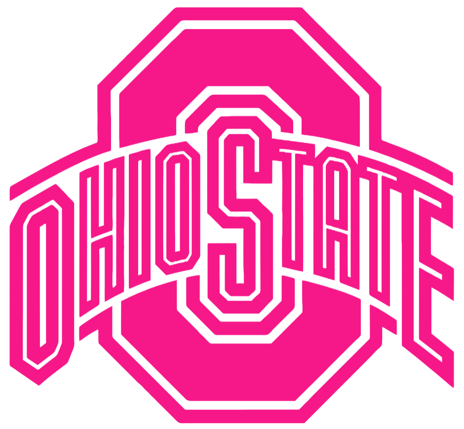 Ohio State Buckeyes Hot Pink Retro Throwback Logo Premium DieCut Vinyl Decal PICK SIZE
