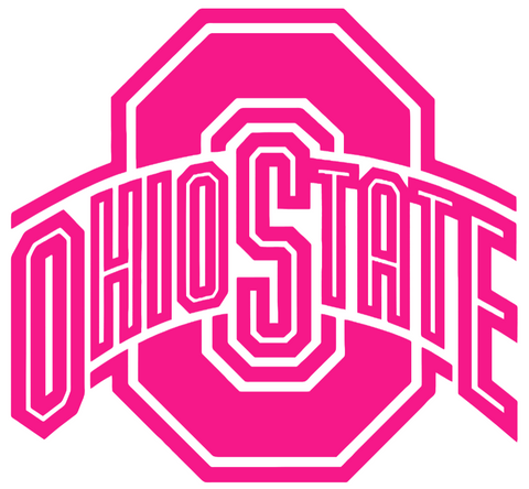 Ohio State Buckeyes Hot Pink Retro Throwback Logo Premium DieCut Vinyl Decal PICK SIZE