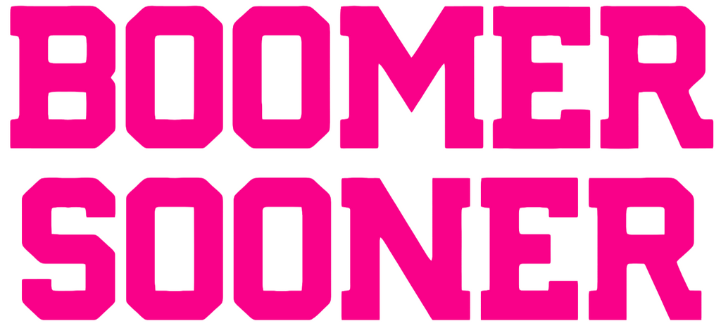 Oklahoma Sooners Hot Pink Boomer Sooner Logo Premium DieCut Vinyl Decal PICK SIZE
