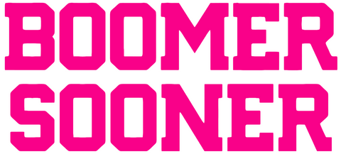 Oklahoma Sooners Hot Pink Boomer Sooner Logo Premium DieCut Vinyl Decal PICK SIZE