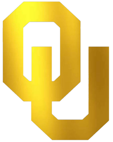 Oklahoma Sooners GOLD CHROME MIRROR Team Logo Premium DieCut Vinyl Decal PICK SIZE