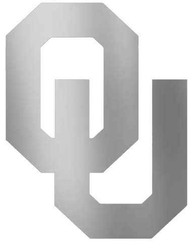 Oklahoma Sooners SILVER CHROME MIRROR Team Logo Premium DieCut Vinyl Decal PICK SIZE