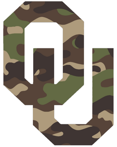 Oklahoma Sooners Woodland Camo Camouflage Team Logo Premium DieCut Vinyl Decal PICK SIZE
