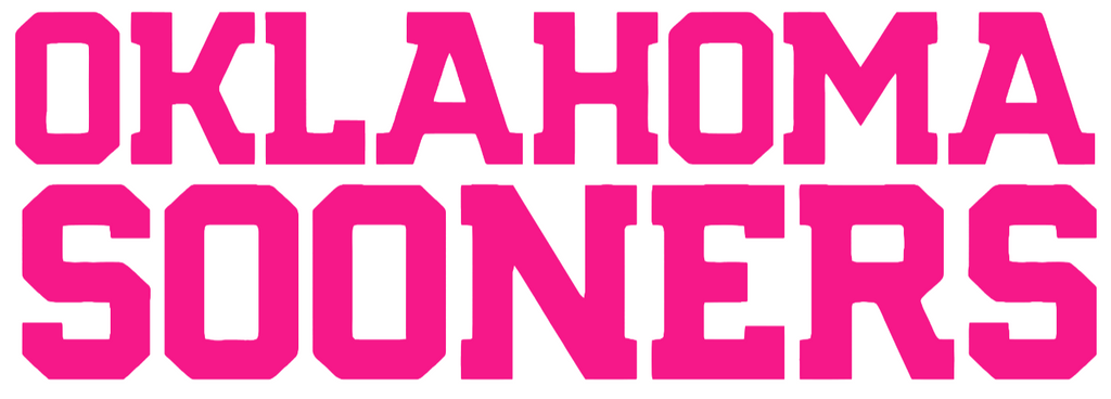 Oklahoma Sooners Hot Pink Team Name Logo Premium DieCut Vinyl Decal PICK SIZE