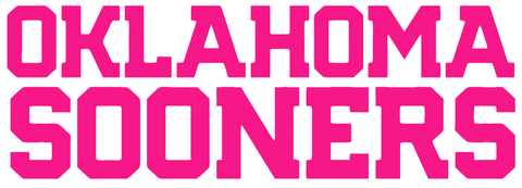 Oklahoma Sooners Hot Pink Team Name Logo Premium DieCut Vinyl Decal PICK SIZE