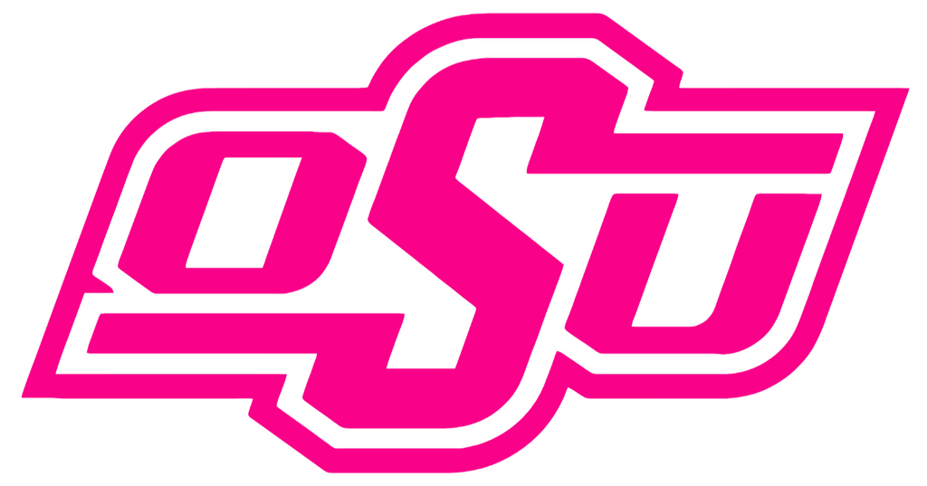Oklahoma State Cowboys Hot Pink Team Logo Premium DieCut Vinyl Decal PICK SIZE