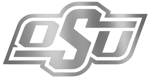 Oklahoma State Cowboys SILVER CHROME MIRROR Team Logo Premium DieCut Vinyl Decal PICK SIZE