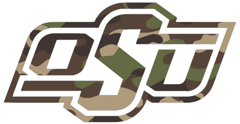 Oklahoma State Cowboys Woodland Camo Camouflage Team Logo Premium DieCut Vinyl Decal PICK SIZE