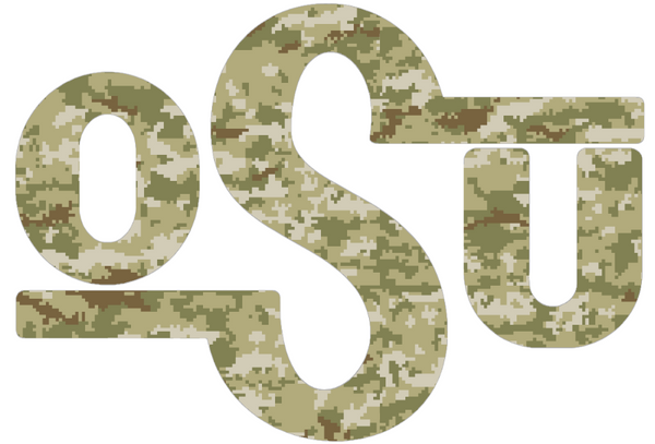 Oklahoma State Cowboys Retro Throwback Logo Salute to Service Camouflage Camo Vinyl Decal PICK SIZE
