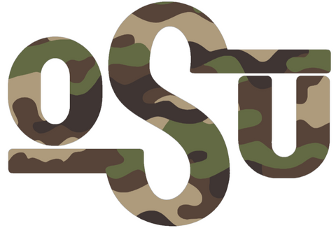 Oklahoma State Cowboys Woodland Camo Camouflage Retro Throwback Logo Premium DieCut Vinyl Decal PICK SIZE