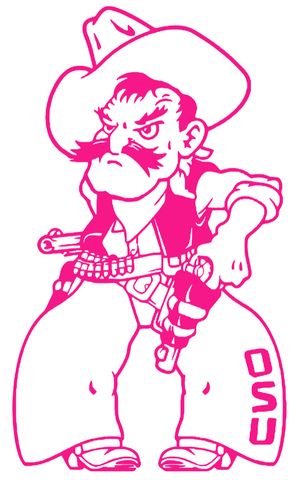 Oklahoma State Cowboys Hot Pink Retro Throwback Logo Premium DieCut Vinyl Decal PICK SIZE