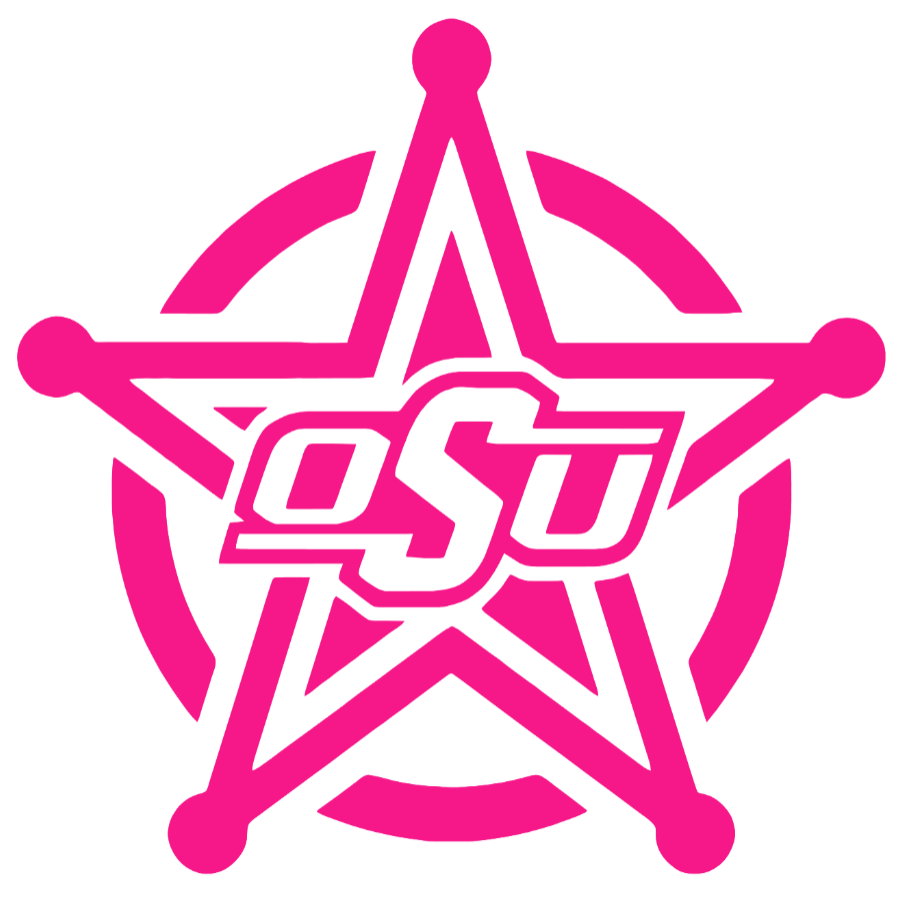 Oklahoma State Cowboys Hot Pink Star Logo Premium DieCut Vinyl Decal PICK SIZE
