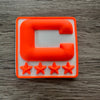 Orange 3D Football Helmet Bumper Captain Patch Jersey C Style - Perfect for Adult & Youth Full Size Football Helmets