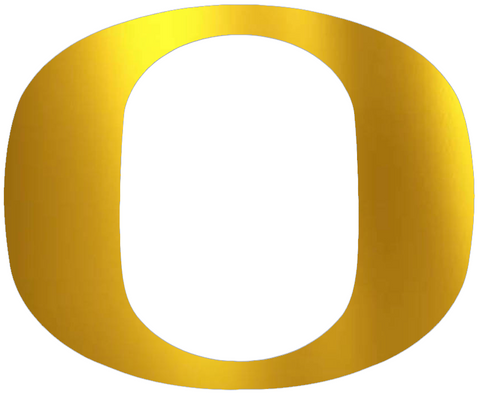 Oregon Ducks GOLD CHROME MIRROR Team Logo Premium DieCut Vinyl Decal PICK SIZE