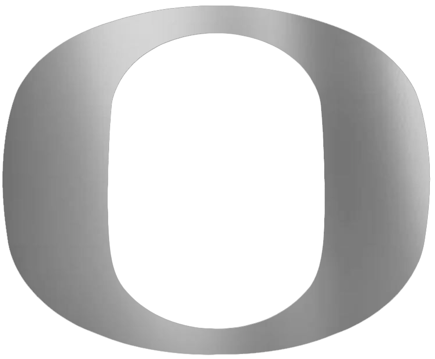 Oregon Ducks SILVER CHROME MIRROR Team Logo Premium DieCut Vinyl Decal PICK SIZE