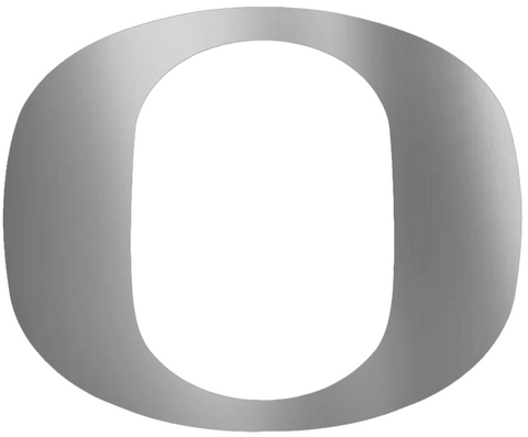 Oregon Ducks SILVER CHROME MIRROR Team Logo Premium DieCut Vinyl Decal PICK SIZE