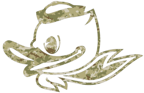 Oregon Ducks Puddles Logo Salute to Service Camouflage Camo Vinyl Decal PICK SIZE