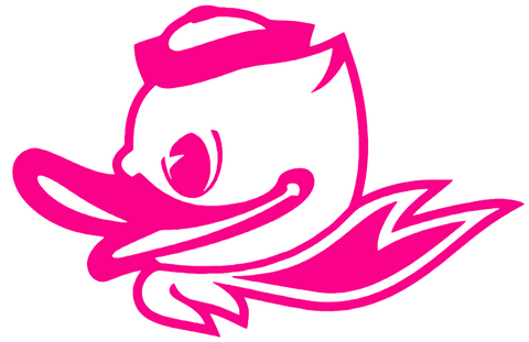 Oregon Ducks HOT PINK Puddles Logo Premium DieCut Vinyl Decal PICK SIZE