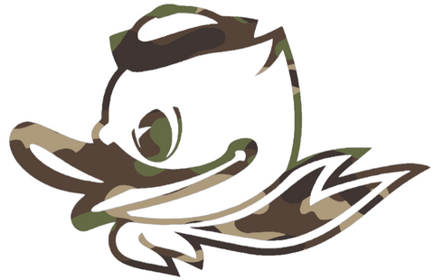 Oregon Ducks Woodland Camo Camouflage Puddles Logo Premium DieCut Vinyl Decal PICK SIZE