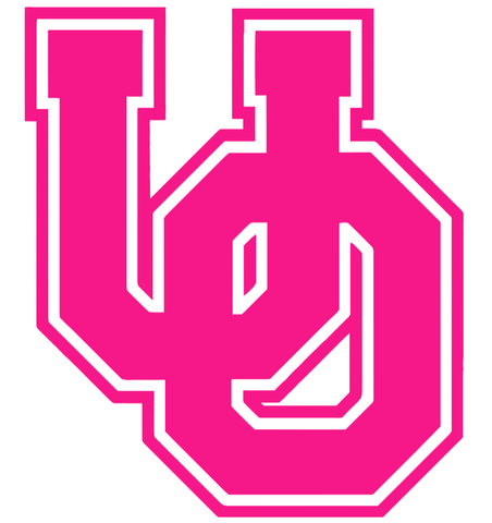 Oregon Ducks Hot Pink Retro Throwback Logo Premium DieCut Vinyl Decal PICK SIZE
