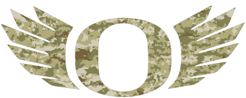 Oregon Ducks Wings Logo Salute to Service Camouflage Camo Vinyl Decal PICK SIZE