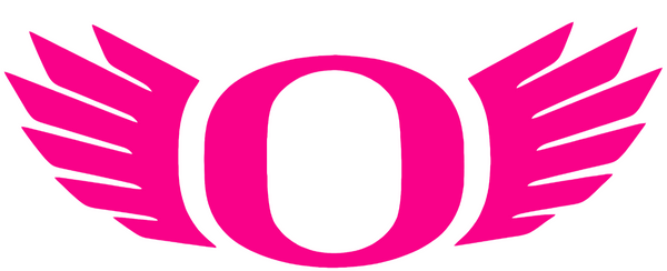 Oregon Ducks HOT PINK Wings Logo Premium DieCut Vinyl Decal PICK SIZE