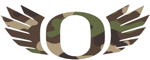Oregon Ducks Woodland Camo Camouflage Wings Logo Premium DieCut Vinyl Decal PICK SIZE