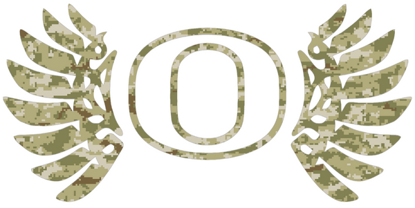 Oregon Ducks Wings Logo Salute to Service Camouflage Camo Vinyl Decal PICK SIZE