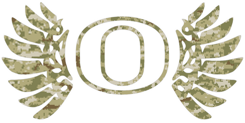 Oregon Ducks Wings Logo Salute to Service Camouflage Camo Vinyl Decal PICK SIZE