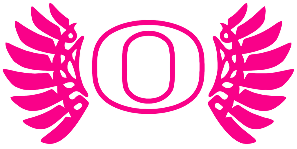 Oregon Ducks HOT PINK Wings Logo Premium DieCut Vinyl Decal PICK SIZE