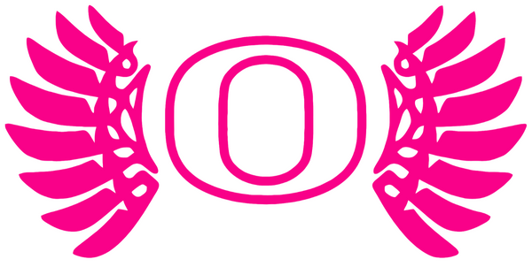 Oregon Ducks HOT PINK Wings Logo Premium DieCut Vinyl Decal PICK SIZE