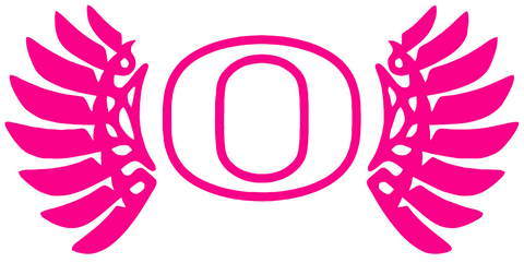 Oregon Ducks HOT PINK Wings Logo Premium DieCut Vinyl Decal PICK SIZE