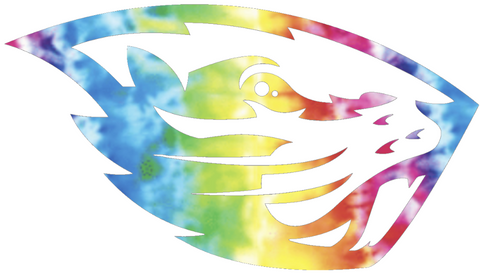 Oregon State Beavers Team Logo Crucial Catch Cancer Tie Dye Vinyl Decal PICK SIZE
