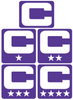 Captain Patch Jersey C Style PURPLE Football Helmet Decal - Perfect for Adult & Youth Full Size Football Helmets - SportsJewelryProShop