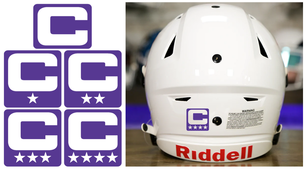 Captain Patch Jersey C Style PURPLE Football Helmet Decal - Perfect for Adult & Youth Full Size Football Helmets - SportsJewelryProShop