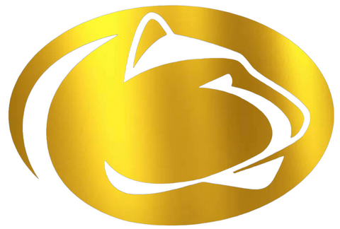 Penn State Nittany Lions GOLD CHROME MIRROR Team Logo Premium DieCut Vinyl Decal PICK SIZE