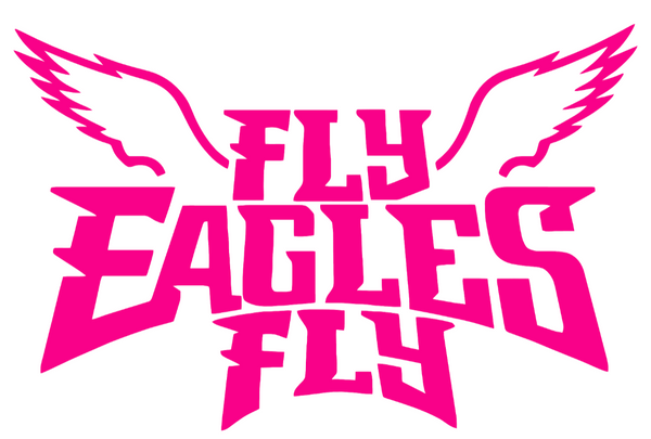 Philadelphia Eagles Hot Pink Fly Eagles Fly Logo Premium DieCut Vinyl Decal PICK SIZE