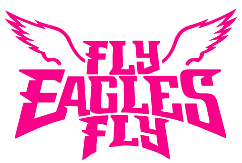 Philadelphia Eagles Hot Pink Fly Eagles Fly Logo Premium DieCut Vinyl Decal PICK SIZE