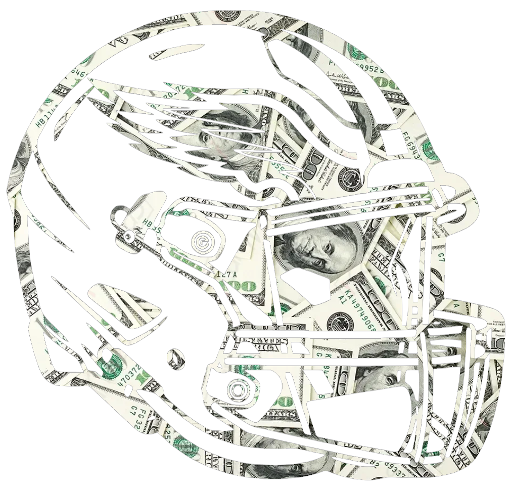 Philadelphia Eagles Football Helmet Money Print Premium DieCut Vinyl Decal PICK SIZE
