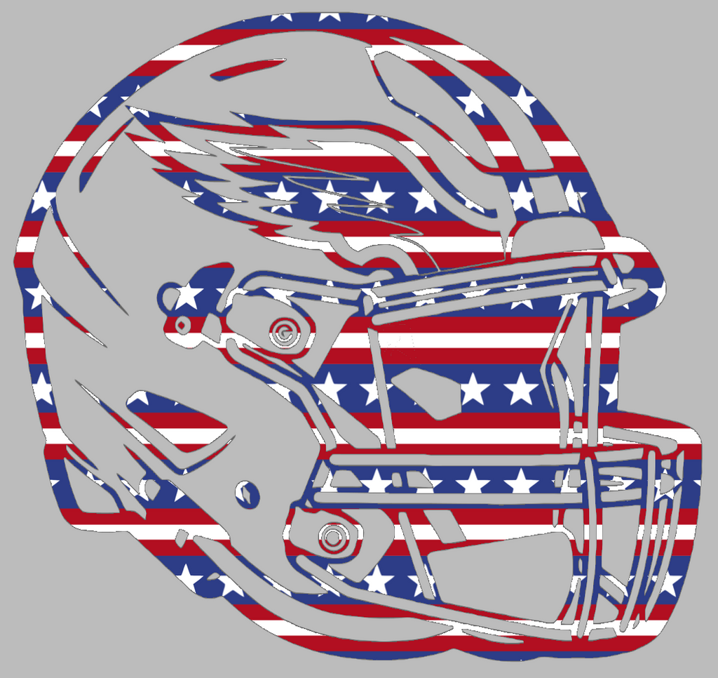 Philadelphia Eagles Football Helmet Stars & Stripes USA American Flag Vinyl Decal PICK SIZE
