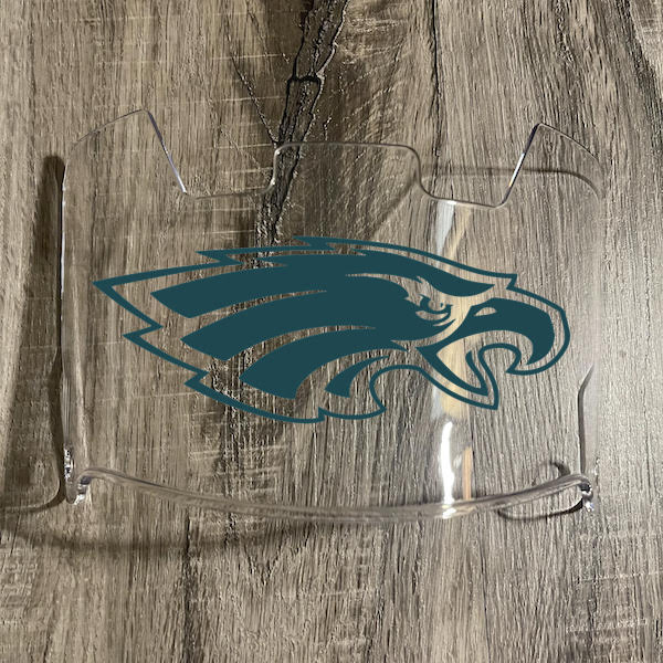 Philadelphia Eagles Full Size Football Helmet Visor Shield Clear w/ Clips - PICK LOGO COLOR