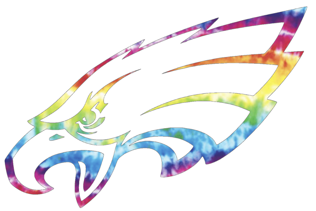 Philadelphia Eagles Crucial Catch Cancer Team Logo Tie Dye Vinyl Decal PICK SIZE