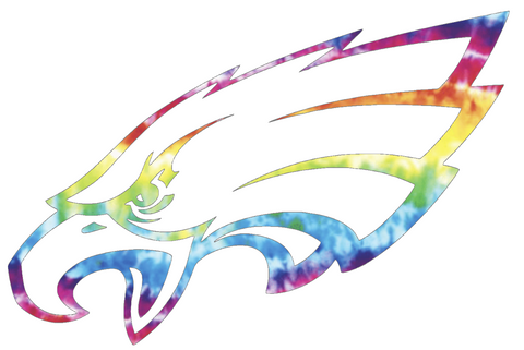 Philadelphia Eagles Crucial Catch Cancer Team Logo Tie Dye Vinyl Decal PICK SIZE