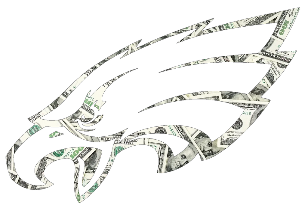 Philadelphia Eagles Money Print Team Logo Premium DieCut Vinyl Decal PICK SIZE