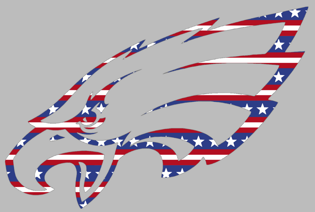 Philadelphia Eagles Stars & Stripes Team Logo USA American Flag Vinyl Decal PICK SIZE