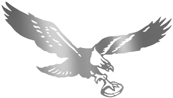 Philadelphia Eagles SILVER CHROME MIRROR Retro Throwback Logo Premium DieCut Vinyl Decal PICK SIZE