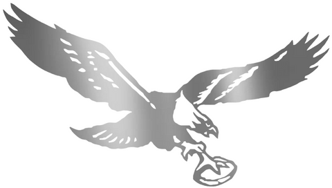 Philadelphia Eagles SILVER CHROME MIRROR Retro Throwback Logo Premium DieCut Vinyl Decal PICK SIZE